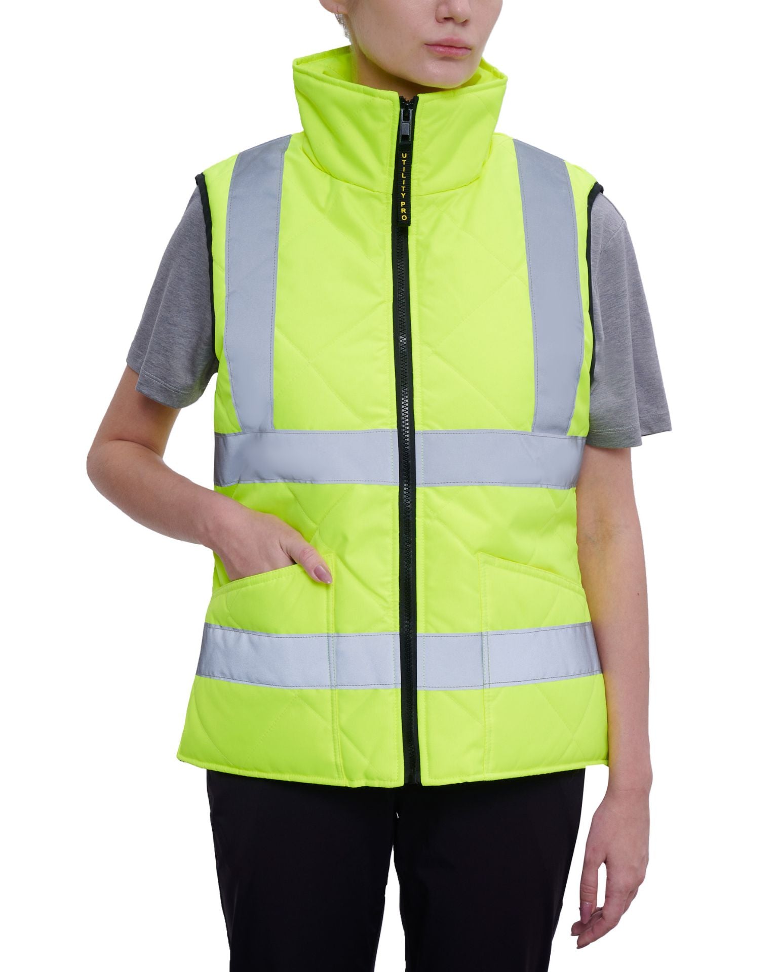 UHV995 HiVis Women's High Collar WarmUP Insulated Safety Vest