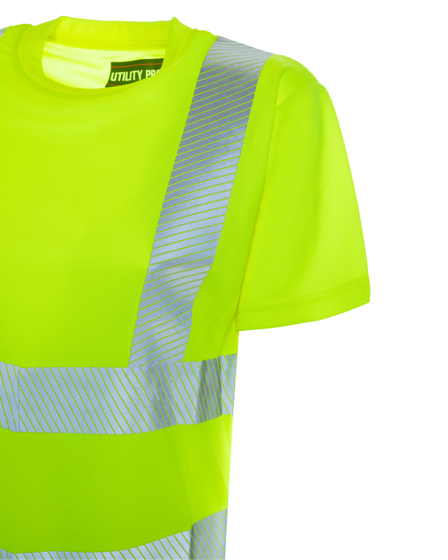 ANSI Type R Class 2 High Visibility Women's segmented reflective tape rib-knit crew neck polyester semi-fitted t-shirt by Utility Pro