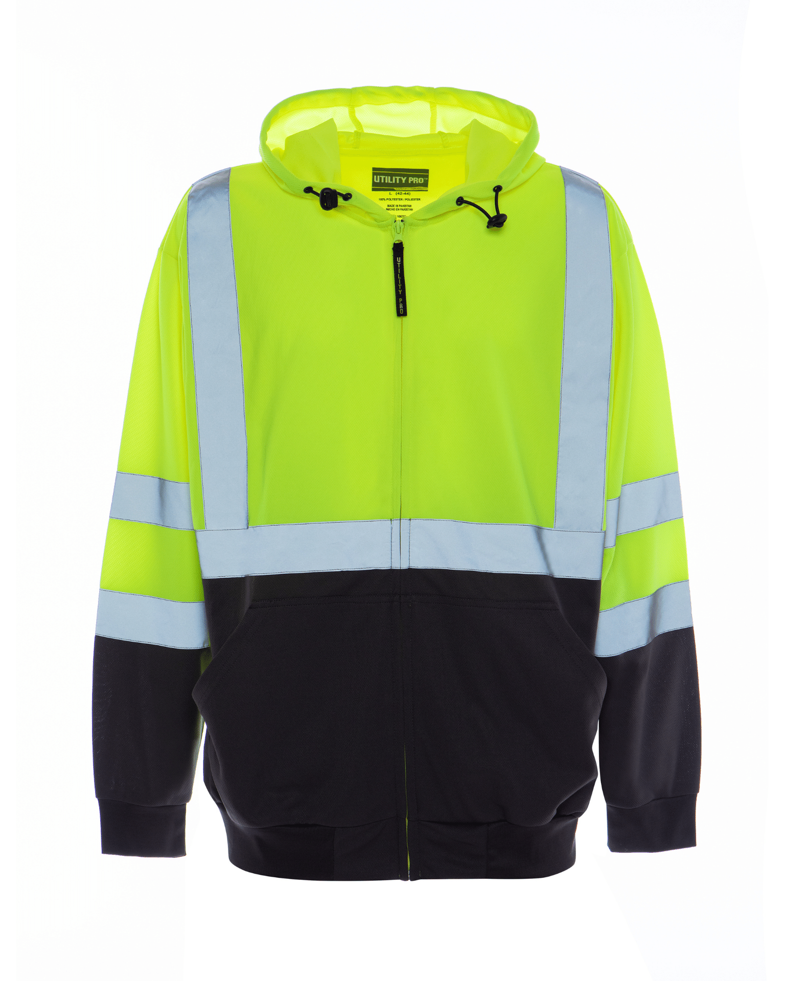 ANSI Class 3 High Visibility ultra light birdseye fabric liquid nd stain repellent full zip hoodie by Utility Pro