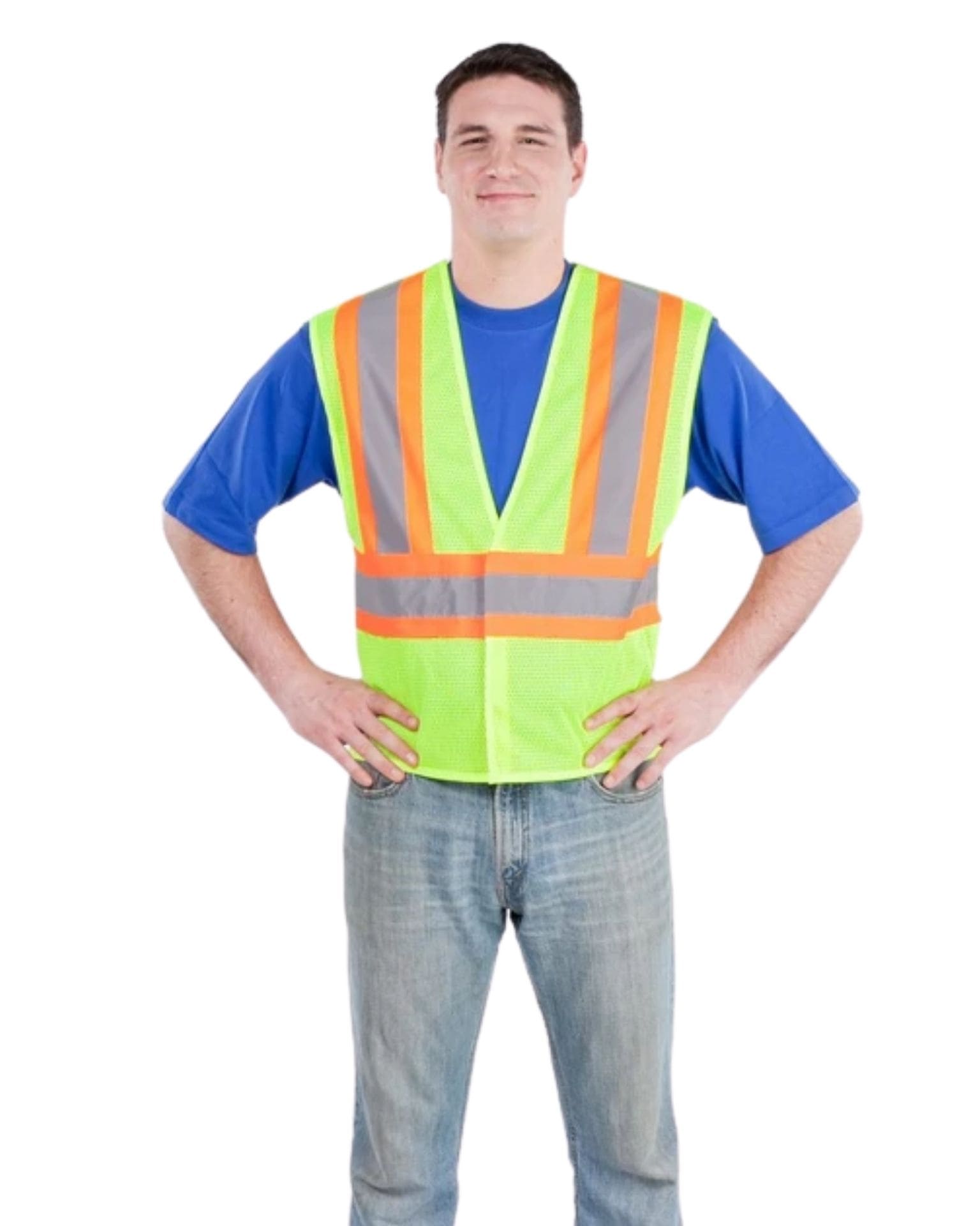 ANSI Class 2  High Visibility 5 point breakaway mesh vest by Utility Pro