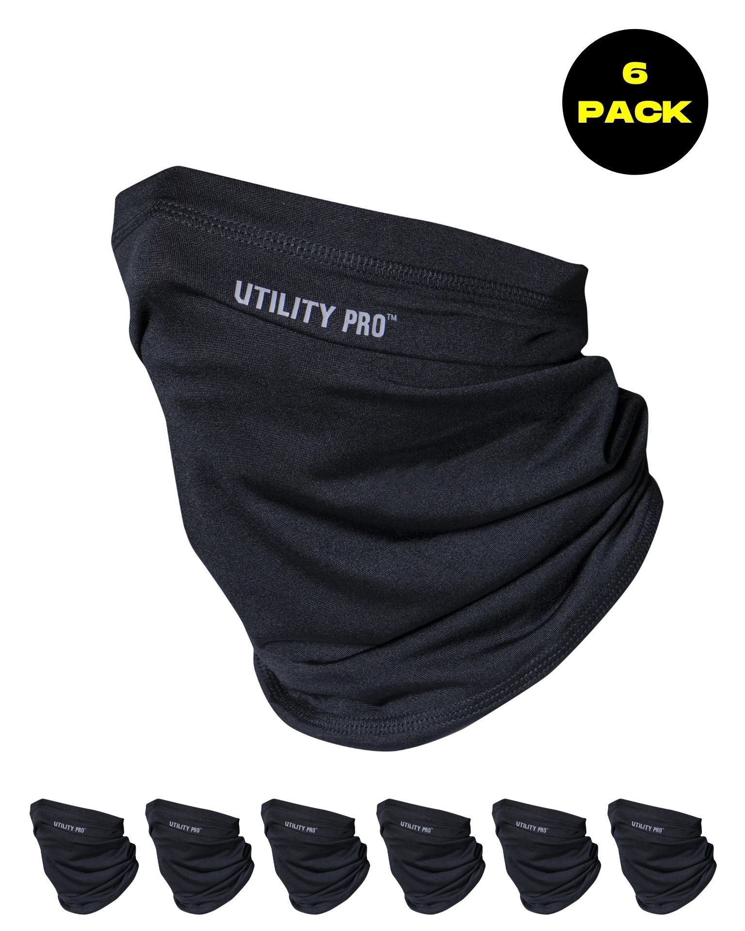 UPA937 Breathable Neck Gaiter in Black (6-pack)