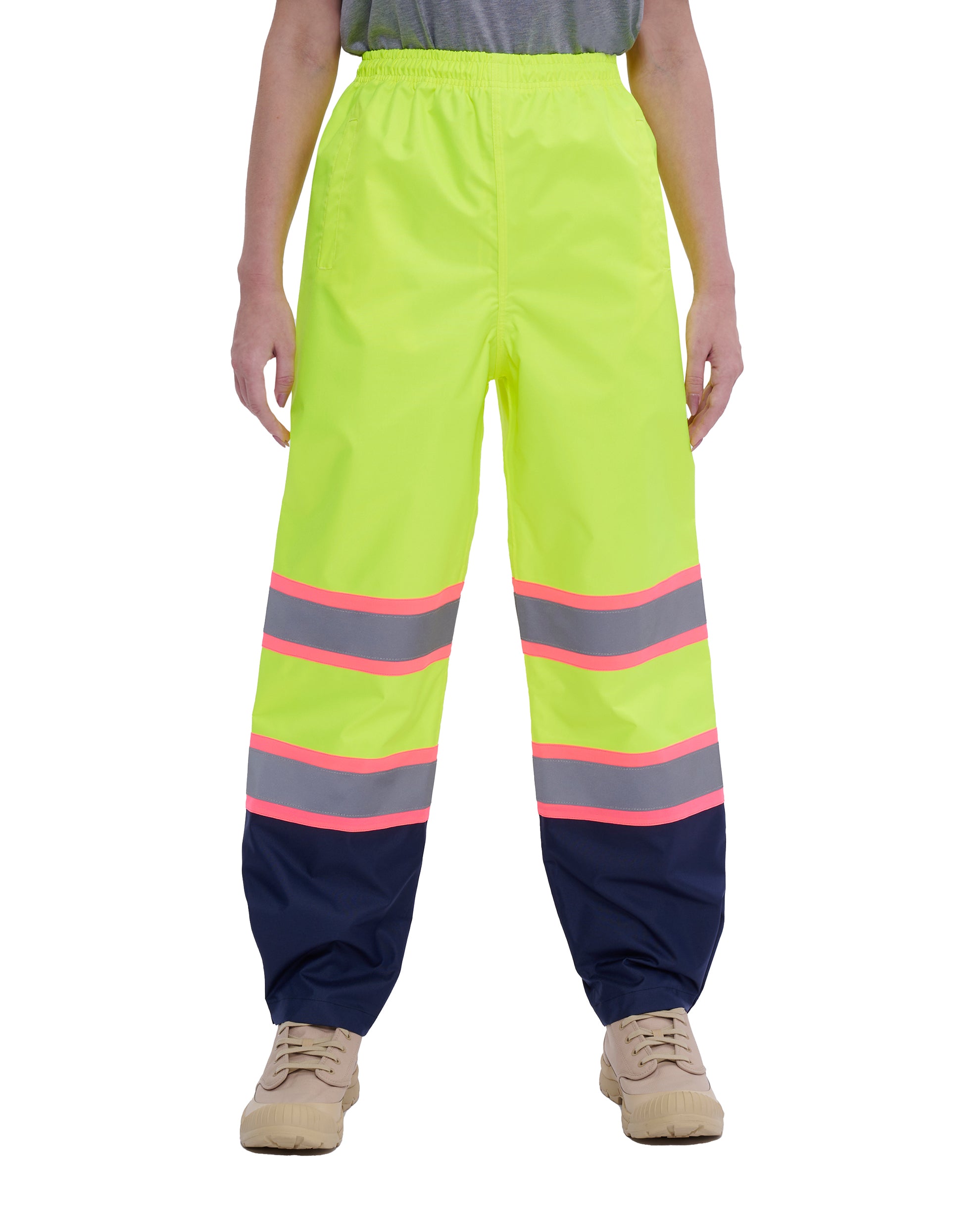 Louisiana Professional Wear Rain Pants: Size 3XL, Black & Fluorescent Yellow, Polyurethane & Nylon - Reversible | Part #910EWTBY3X