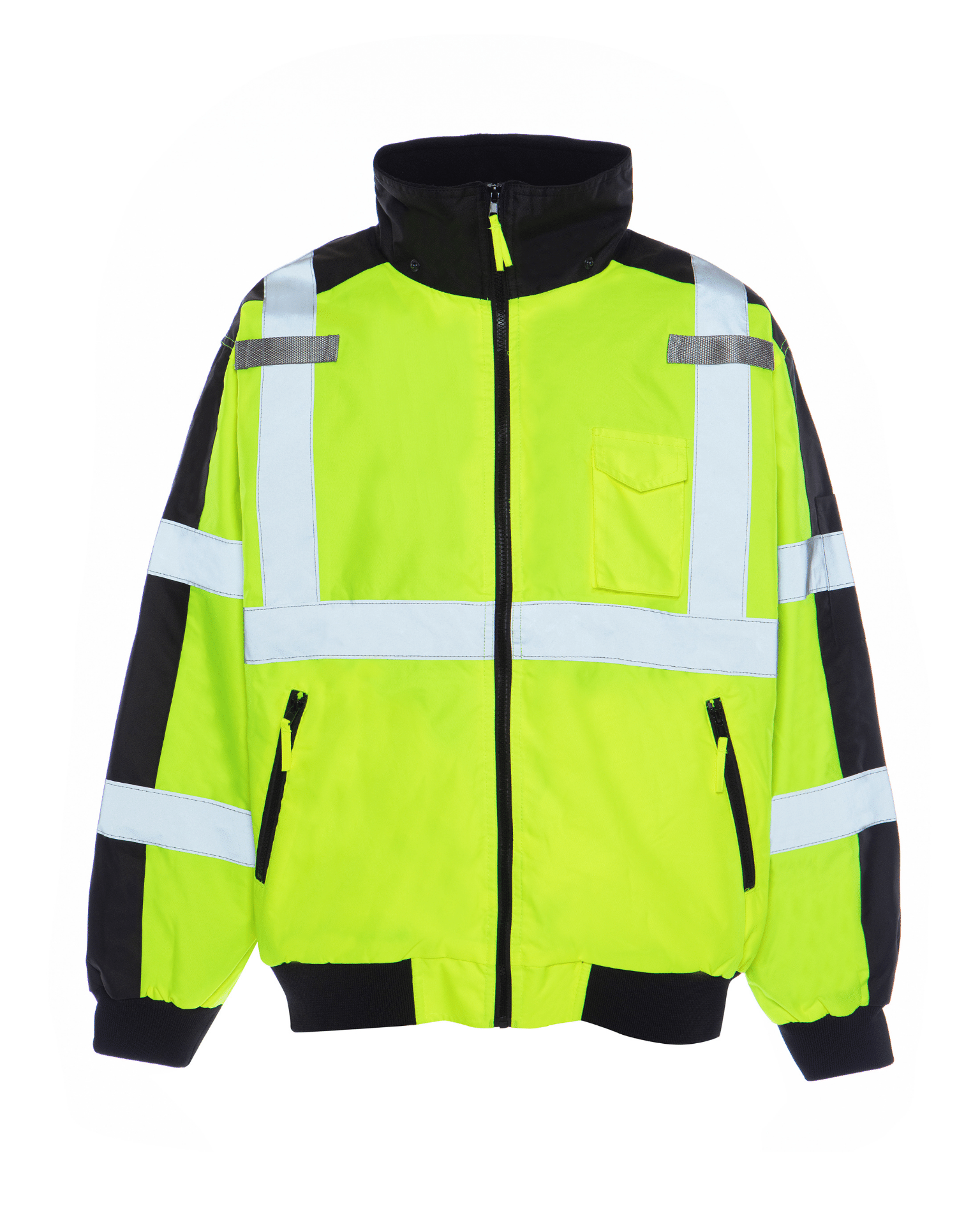 ANSI Class 3 High Visibility 3-Season versatile water and stain repellent bomber jacket by Utility Pro