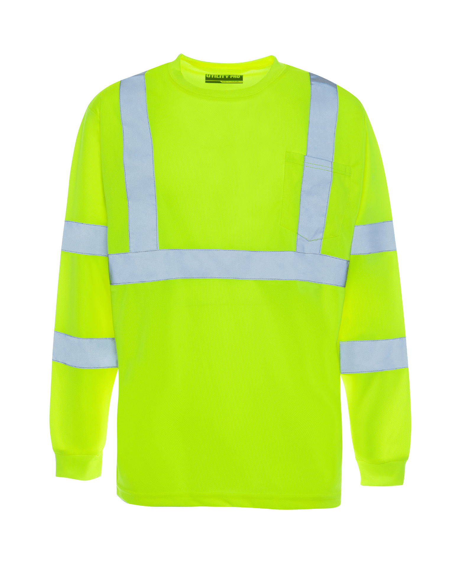 ANSI Class 3 High Visibility breathable fabric liquid and stain repellent long sleeve t-shirt by Utility Pro