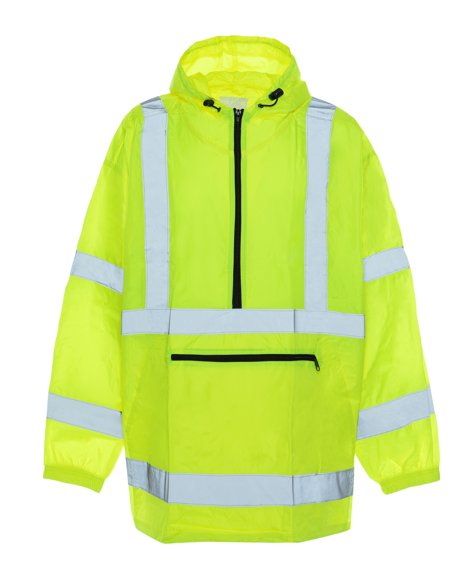 ANSI Class 3 High Visibility lightweight half zipper front teflon treated windbreaker by Utility Pro 