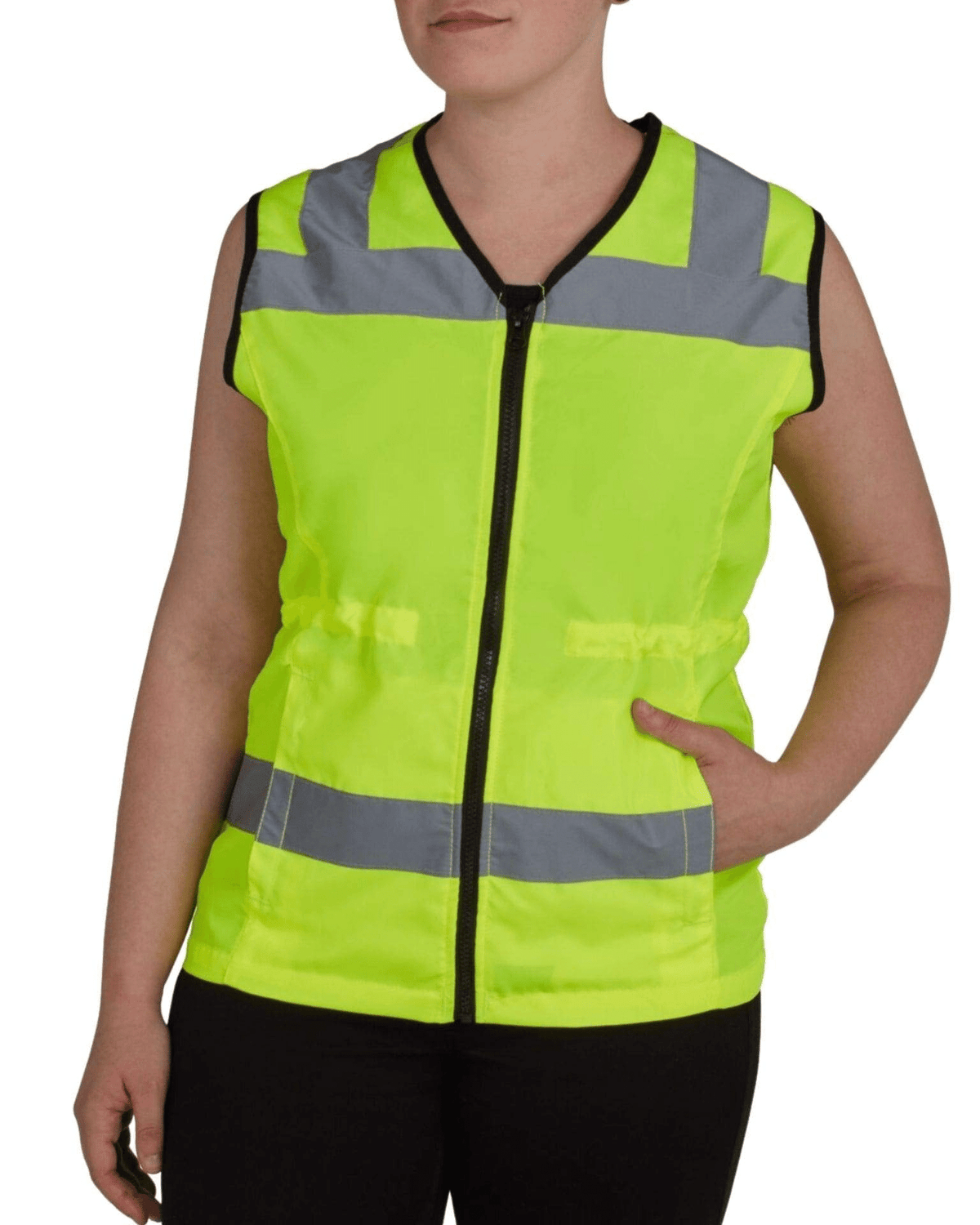 UHV662 HiVis Women&#39;s Nylon Vest with Pockets