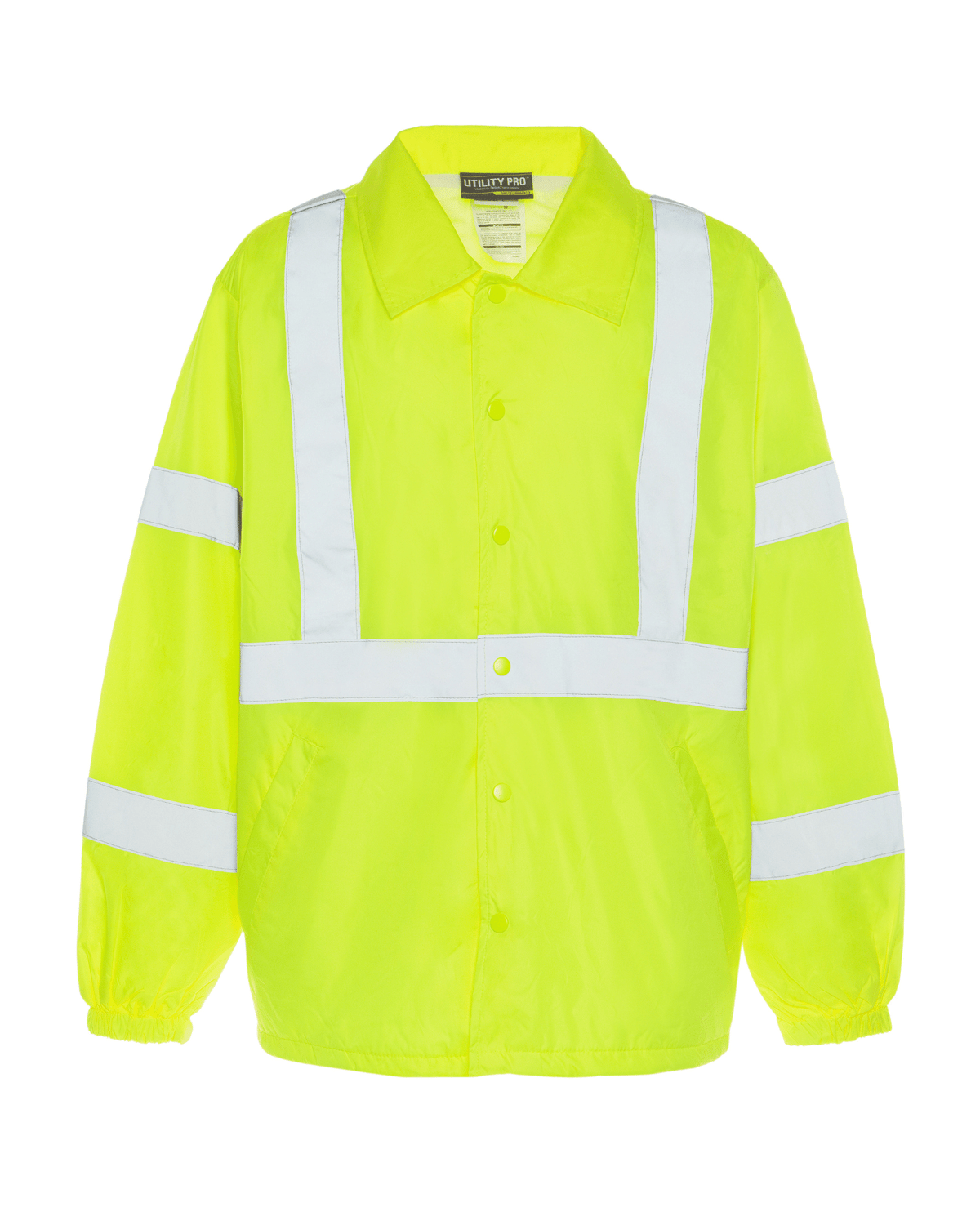 ANSI Class 2 High Visibility fleece lined teflon treated polyester windbreaker jacket by Utility Pro