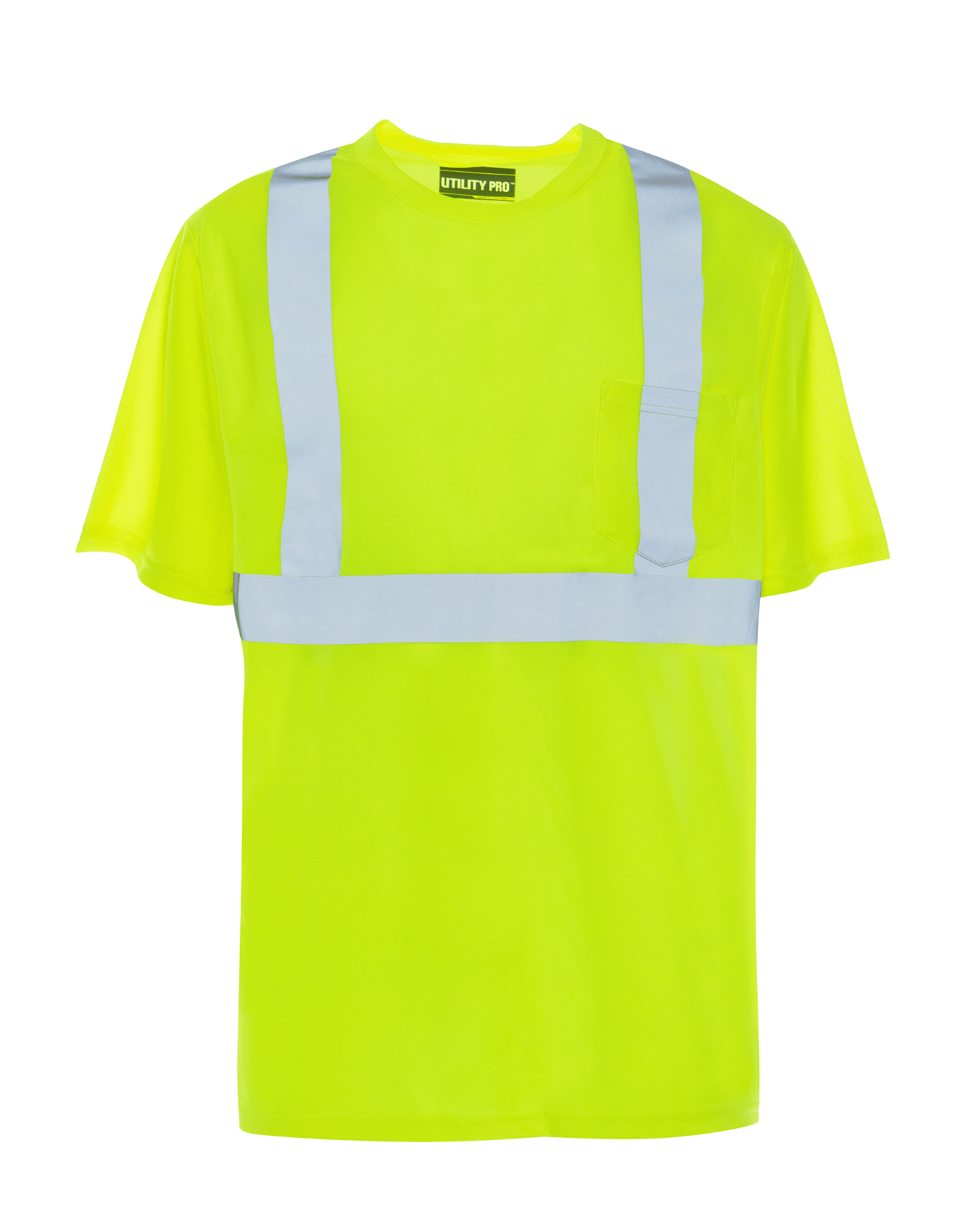 ANSI Class 2 High Visibility breathable fabric liquid and stain repellent short sleeve t-shirt by Utility Pro