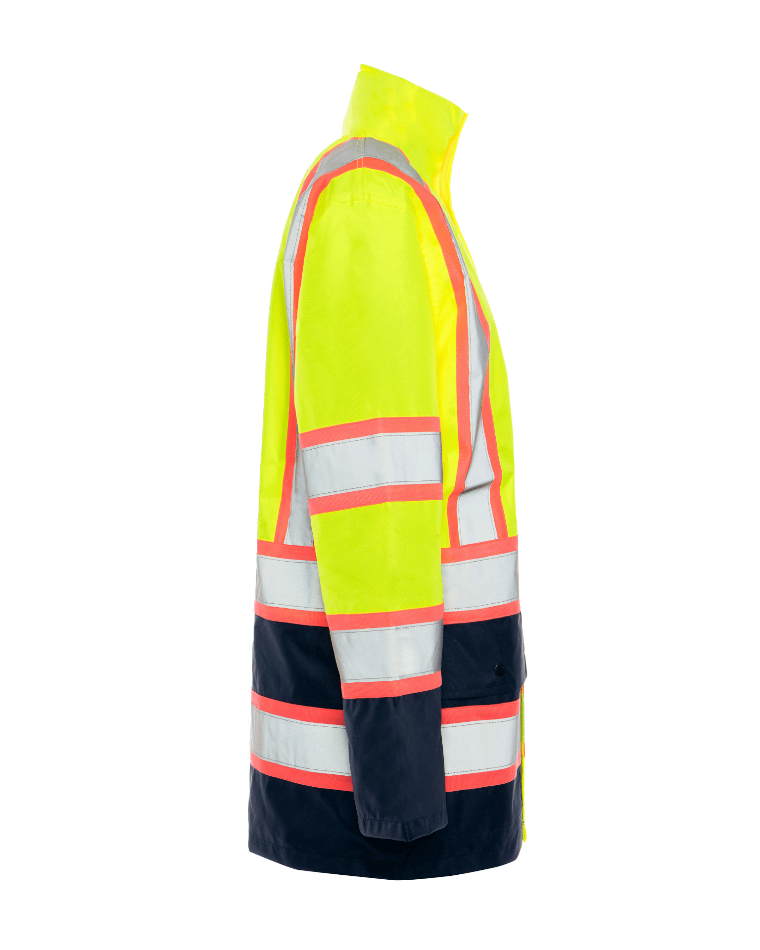 ANSI Class 2 High Visibility Women's pink trimmed reflective tape polyester shell with mesh lining rain jacket by Utility Pro