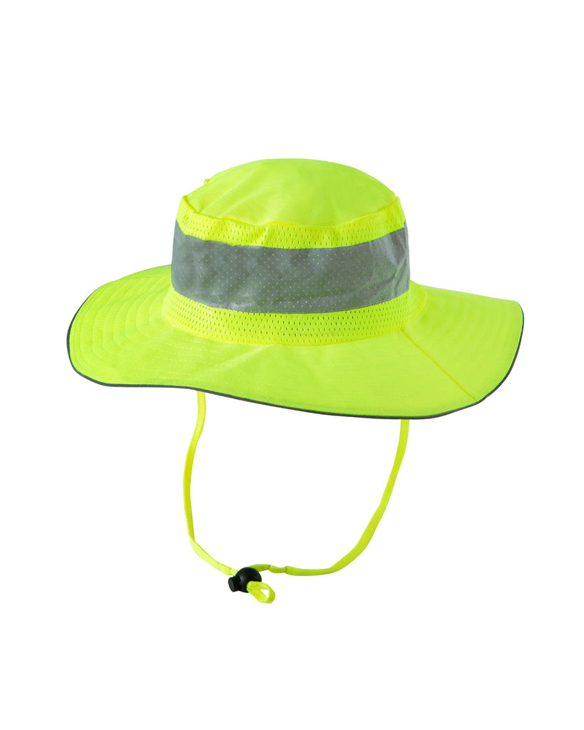 Hi-Vis Reflective Boonie Hat With Neck Flap - Safety Work Cap Adjustable Sun Hat