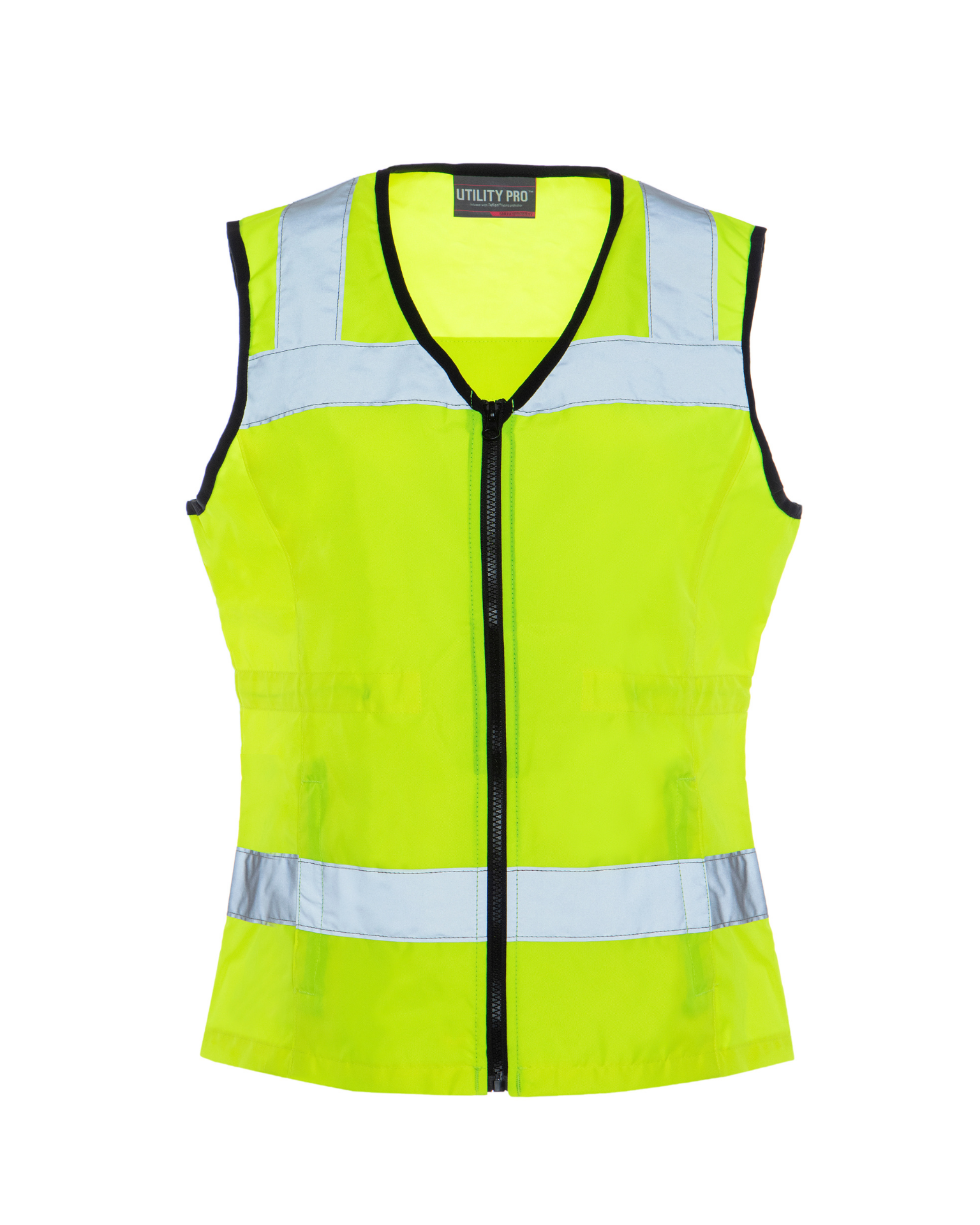 ANSI Class 2 High Visibility Women's ergonomic water repellent nylon safety vest by Utility Pro