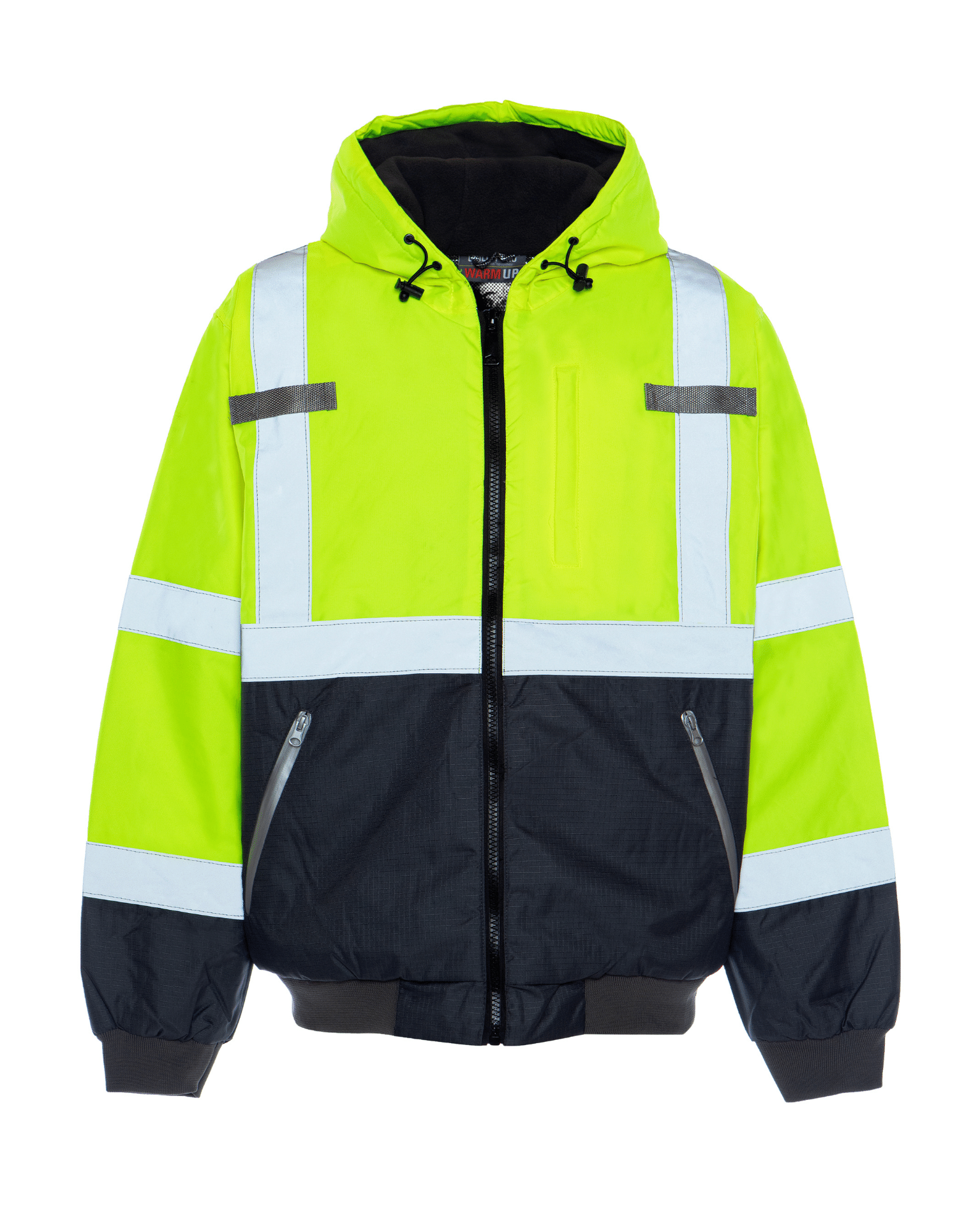 ANSI Type R Class 3 High Visibility heat reflective lining insulated hood teflon polyester bomber jacket by Utility Pro