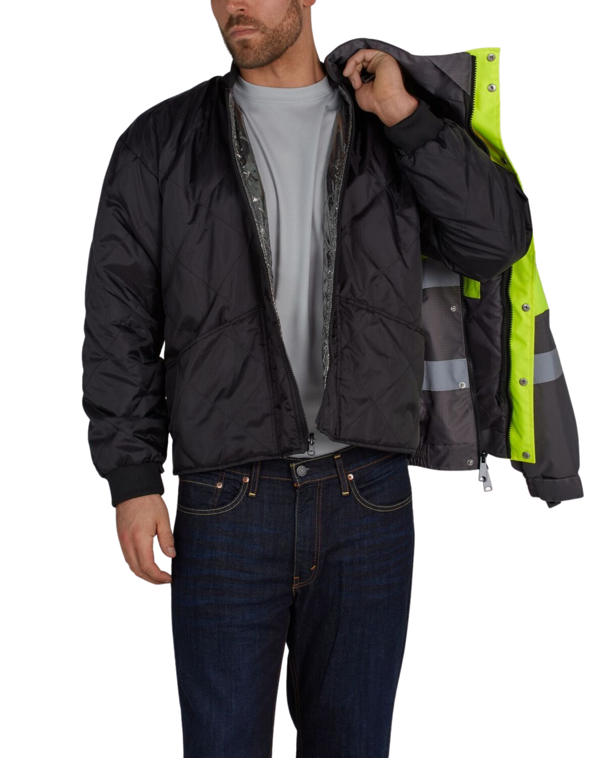UHV887 HiVis Warm UP 3-in-1 Jacket with Removable Lining