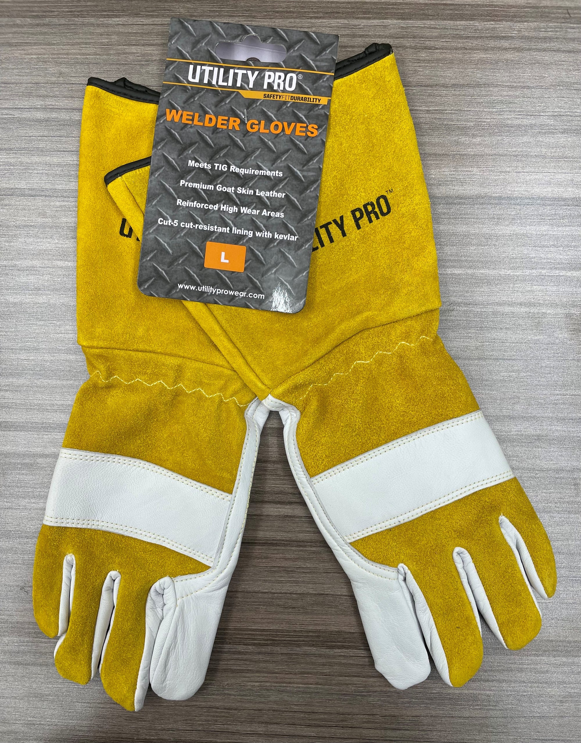 Cut 5 cut-resistant Kelvar lining meets all TIG requirements goat skin leather Welding gloves by Utility Pro